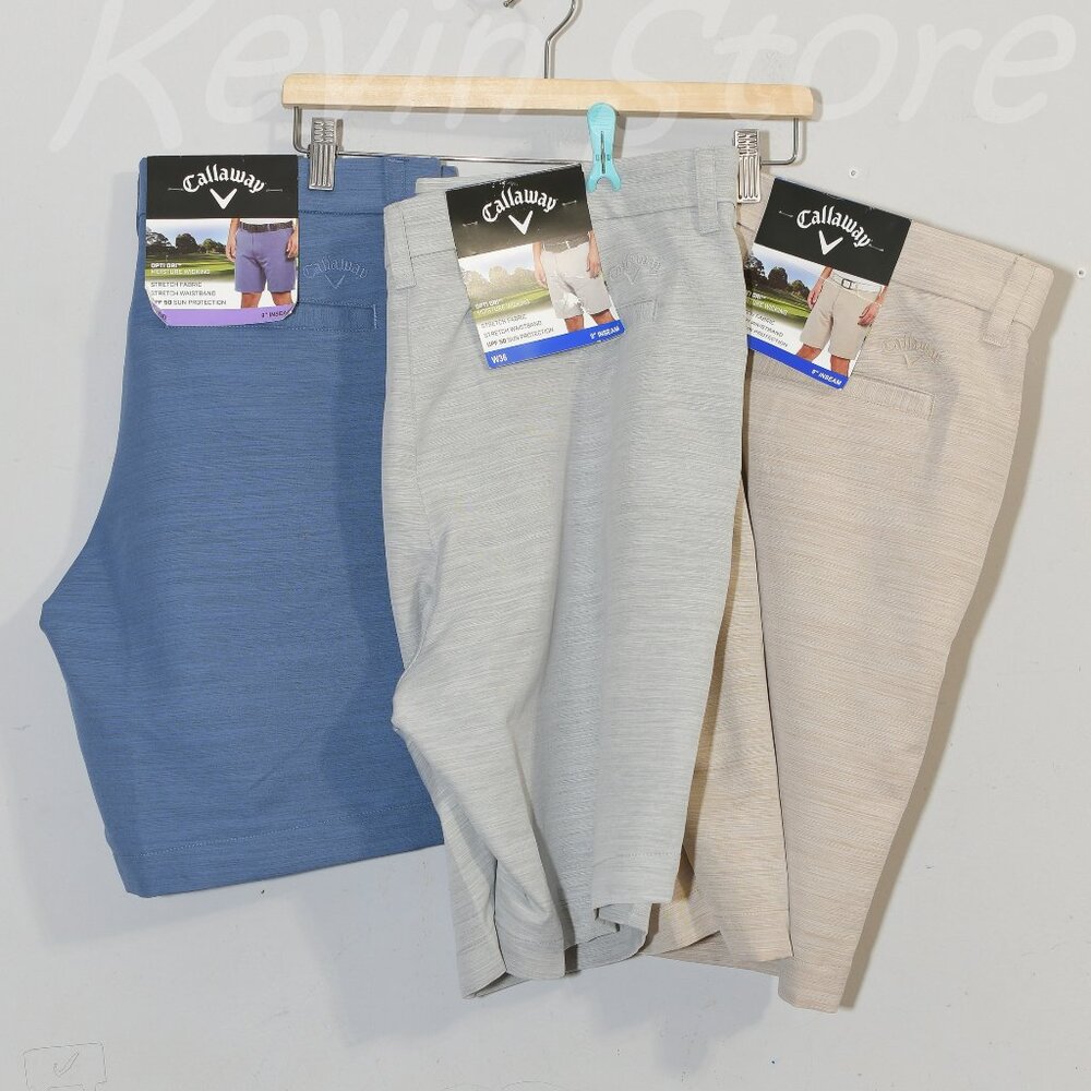 3 pairs of Blue, tan , Gray - Men’s Golf Short Callaway
